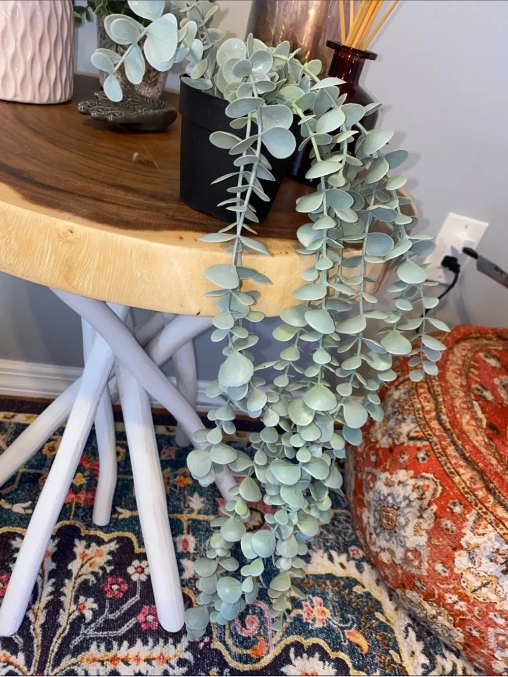 Green Cascade Faux Eucalyptus Plant